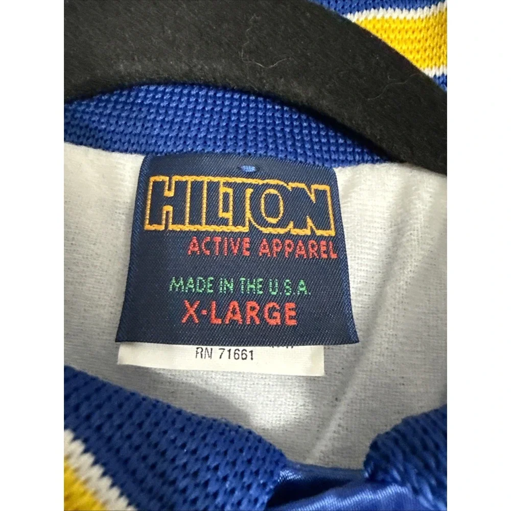 Vintage MOOG Satin Bomber Jacket Mens XL Blue & Yellow Hilton Activewear New NOS